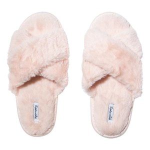Splendid Faux Fur Slippers in Crystal Pink